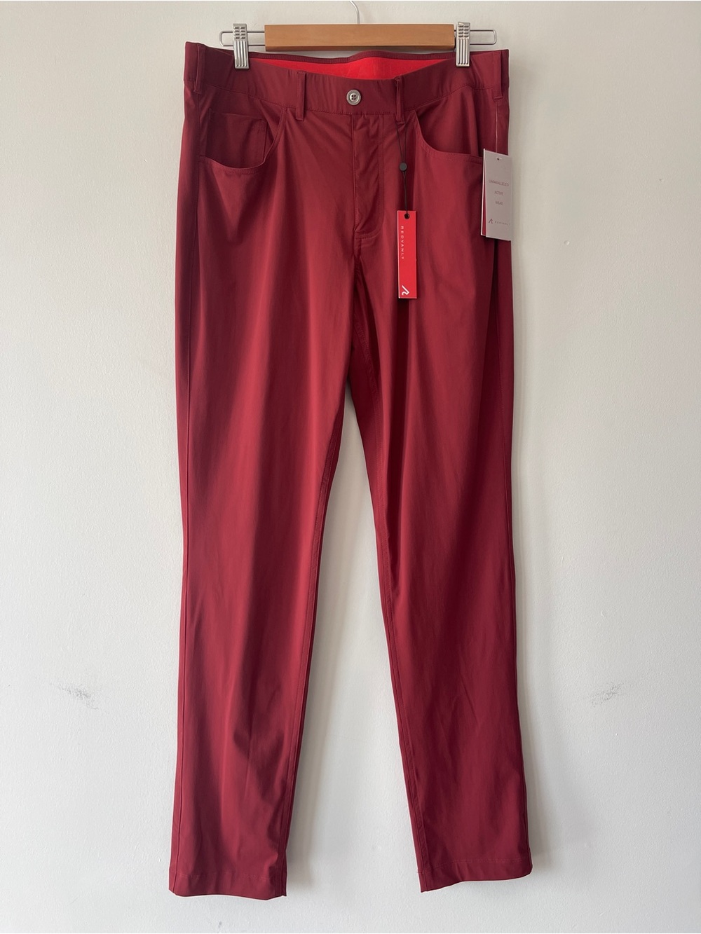 Redvanly Kent Pull-On Trouser Maroon Medium 32L Golf pant stretch